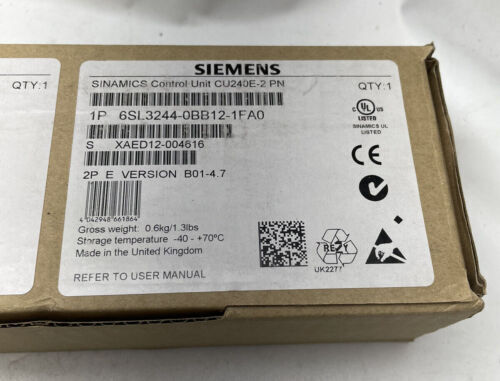 6SL3244-0BB12-1FA0 SIEMENS SINAMICS G120 CONTROL UNIT New Factory Sealed #HT