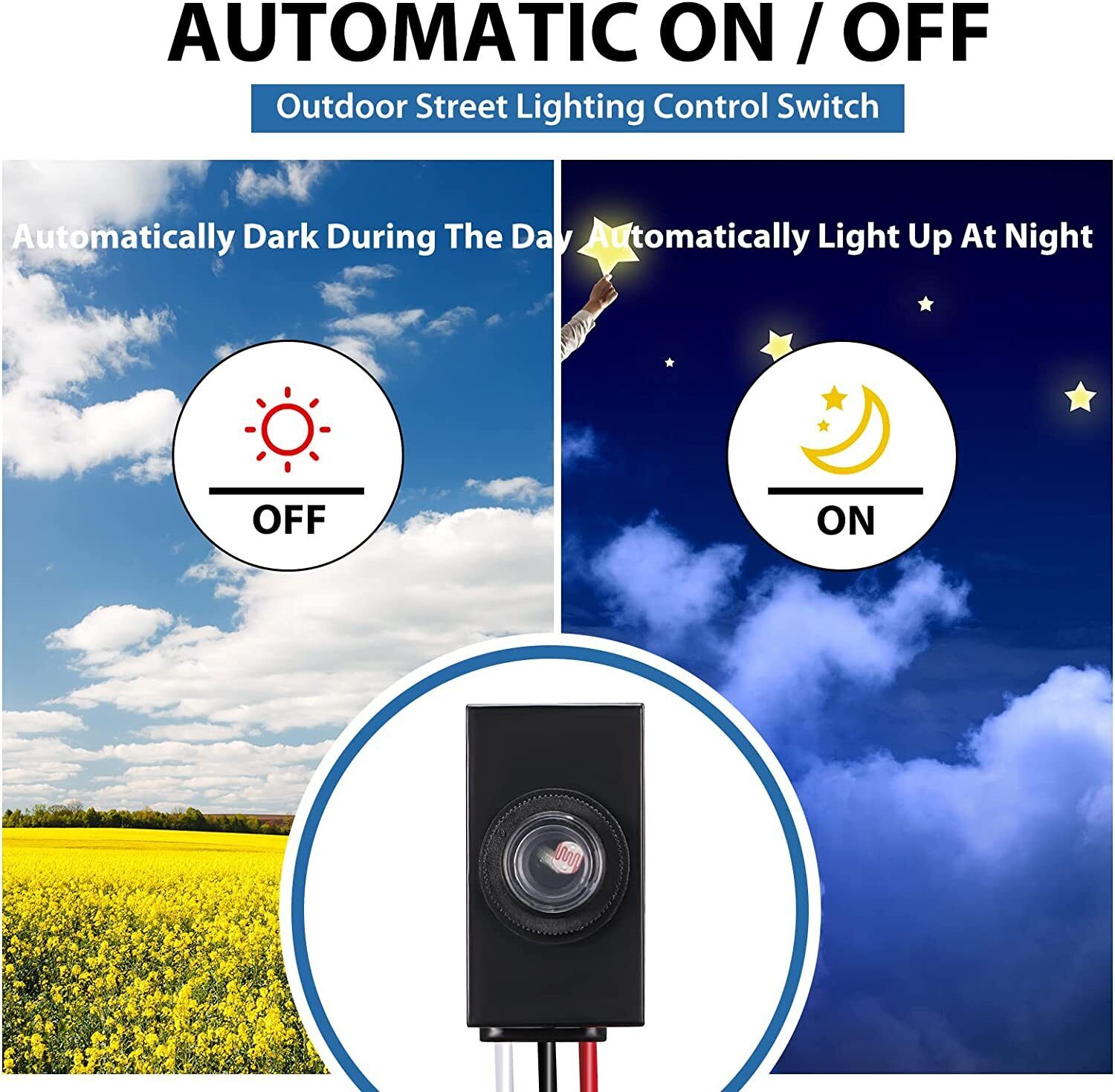 Dusk to Dawn Outdoor Post Eye Electric Resistor Photocell Light Control Sensor