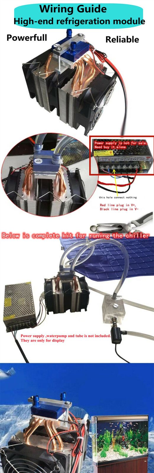 180W Aquarium Thermoelectric Cooler Peltier System Semiconductor Water Chiller