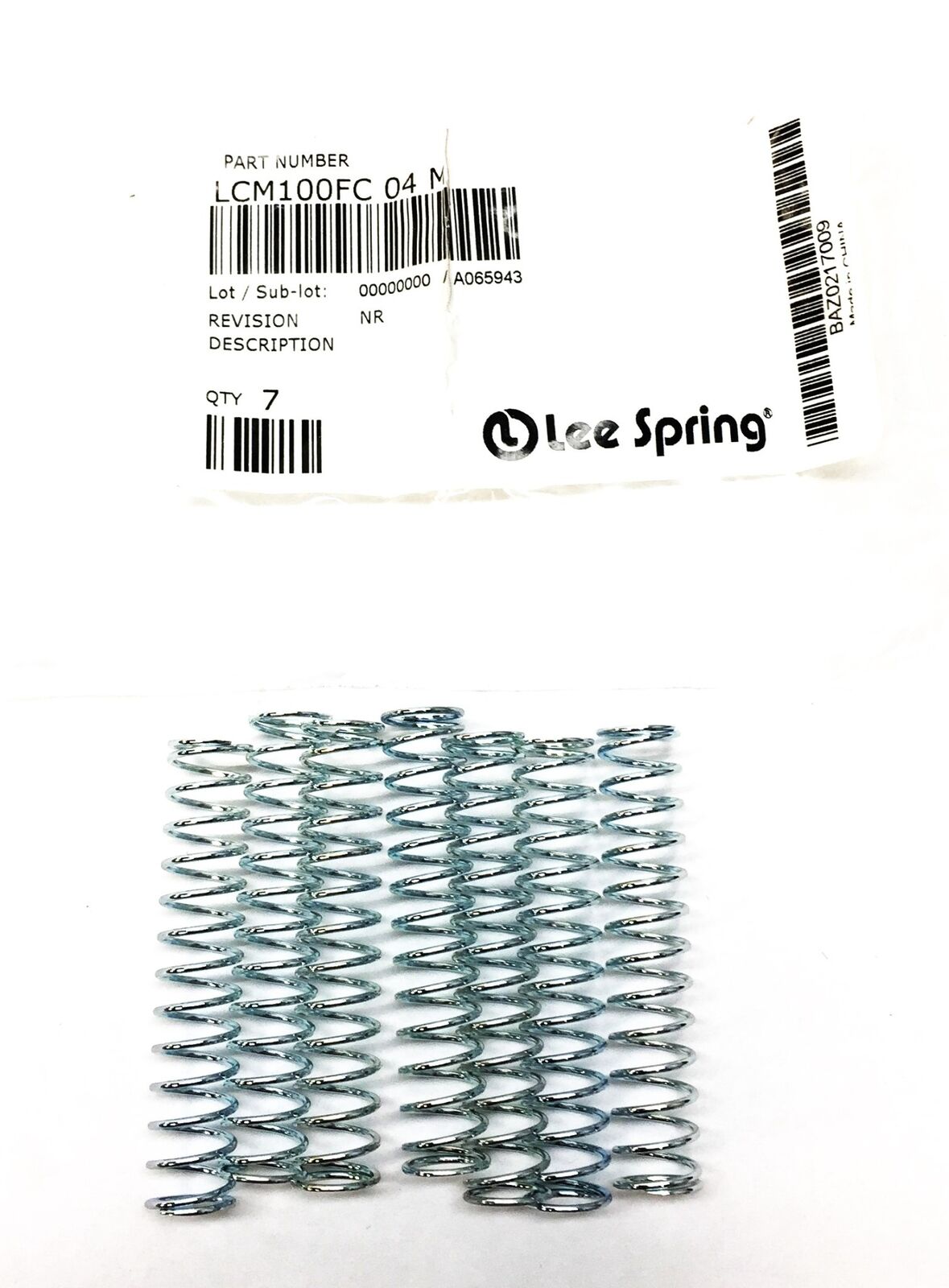 Lee Spring Compression Spring LCM100FC04M [Lot of 7] NOS
