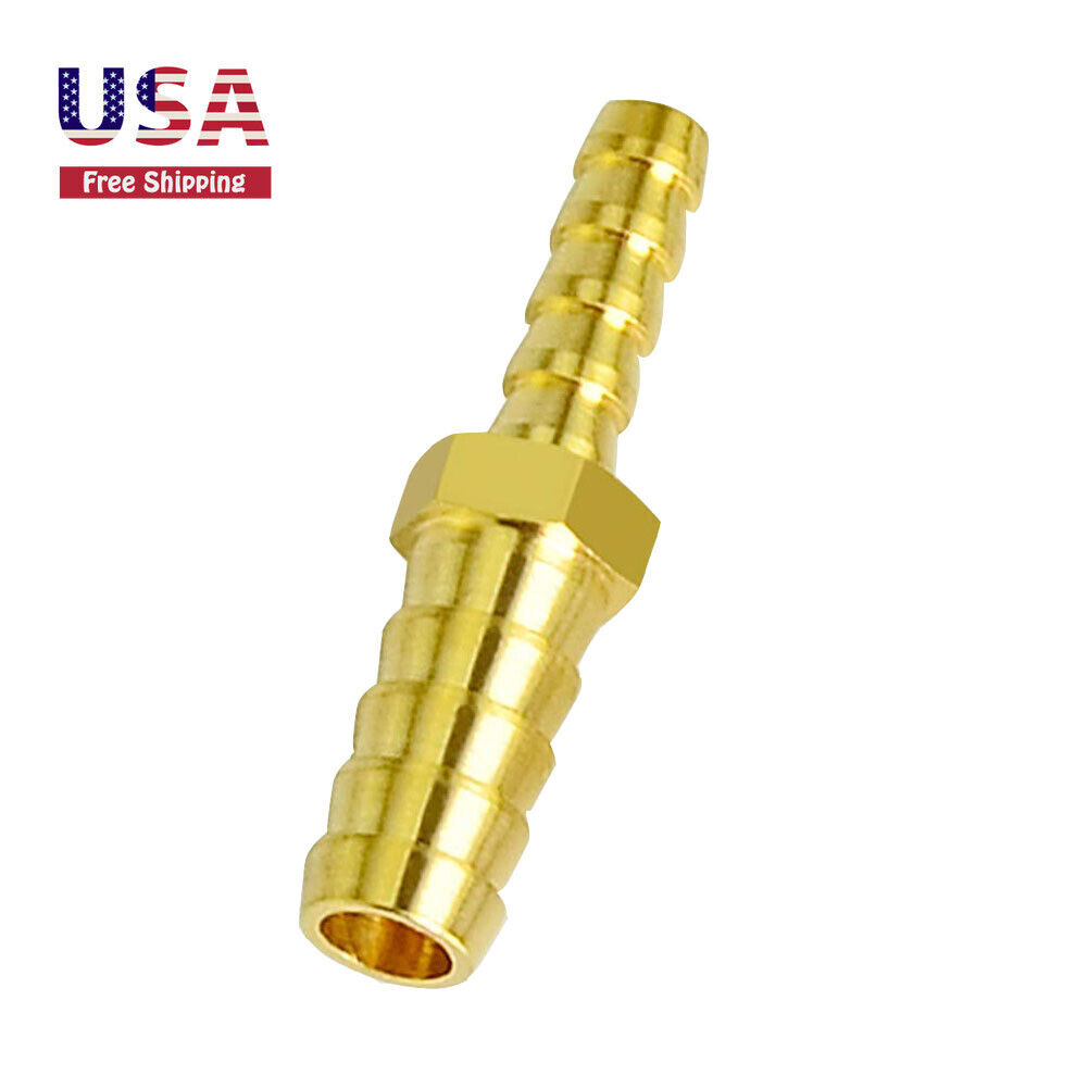 Brass Hose Barb Reducer Fitting Adapter 3/8 Inch to 1/4 Inch Barb Hose ID
