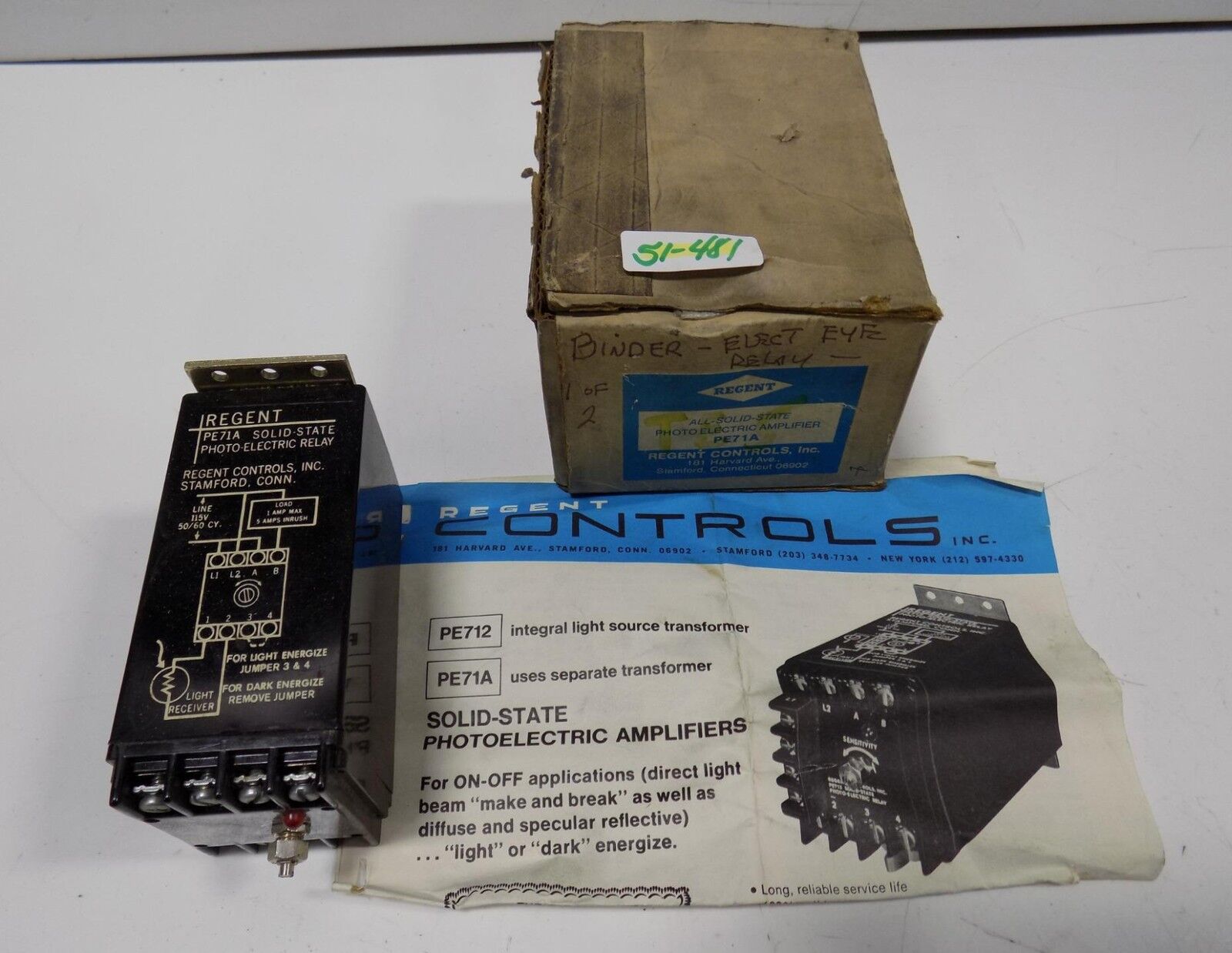 REGENT ALL-SOLID STATE PHOTOELECTRIC AMPLIFIER  PE71A NIB