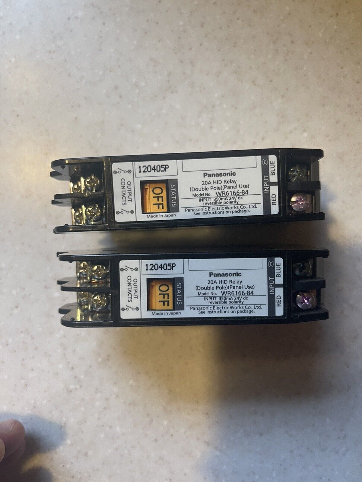 (2) Panasonic wr6166-84 Double Pole 20a HID Relays