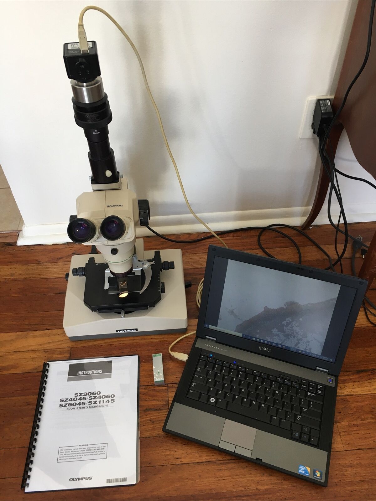Olympus SZ1145 Trinocular Stereozoom 1.8-11x Microscope Dual-Illumination Camera