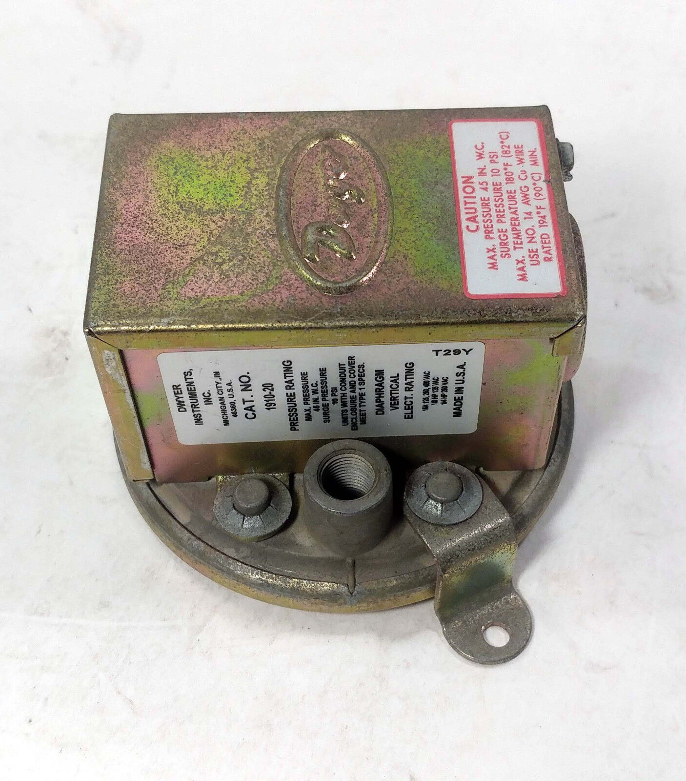 1 USED DWYER 1910-20 PRESSURE SWITCH ***MAKE OFFER***