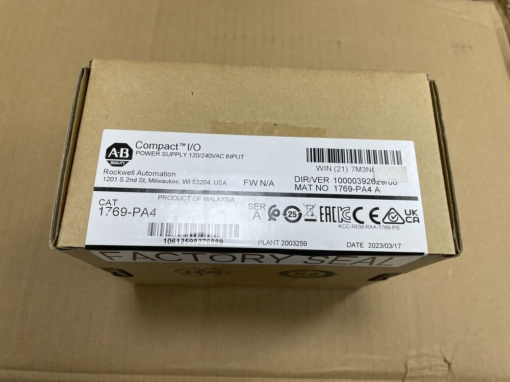 New Sealed AB 1769-PA4 Allen-Bradley SER A CompactLogix Power Supply Module US