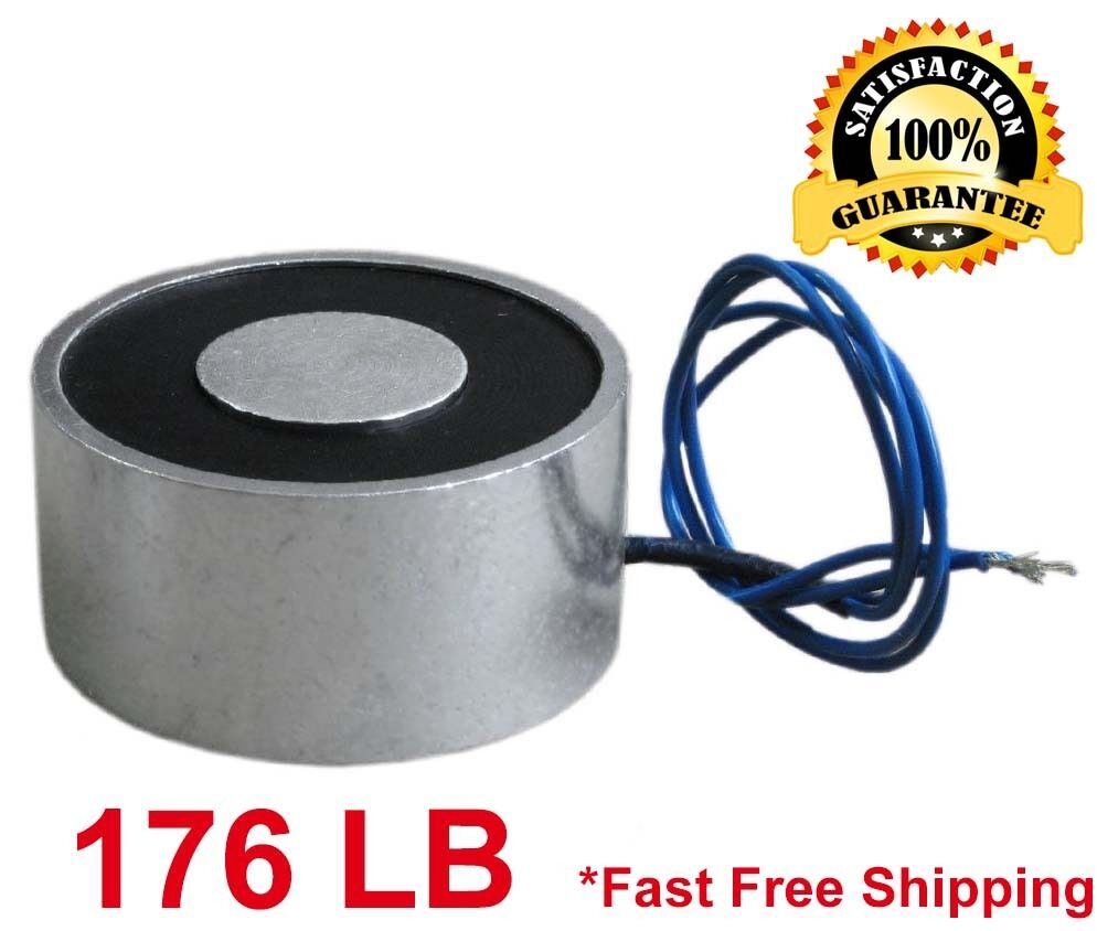 176 LB (80kg) Electric Lifting Magnet Electromagnet Solenoid Lift Holding 65mm