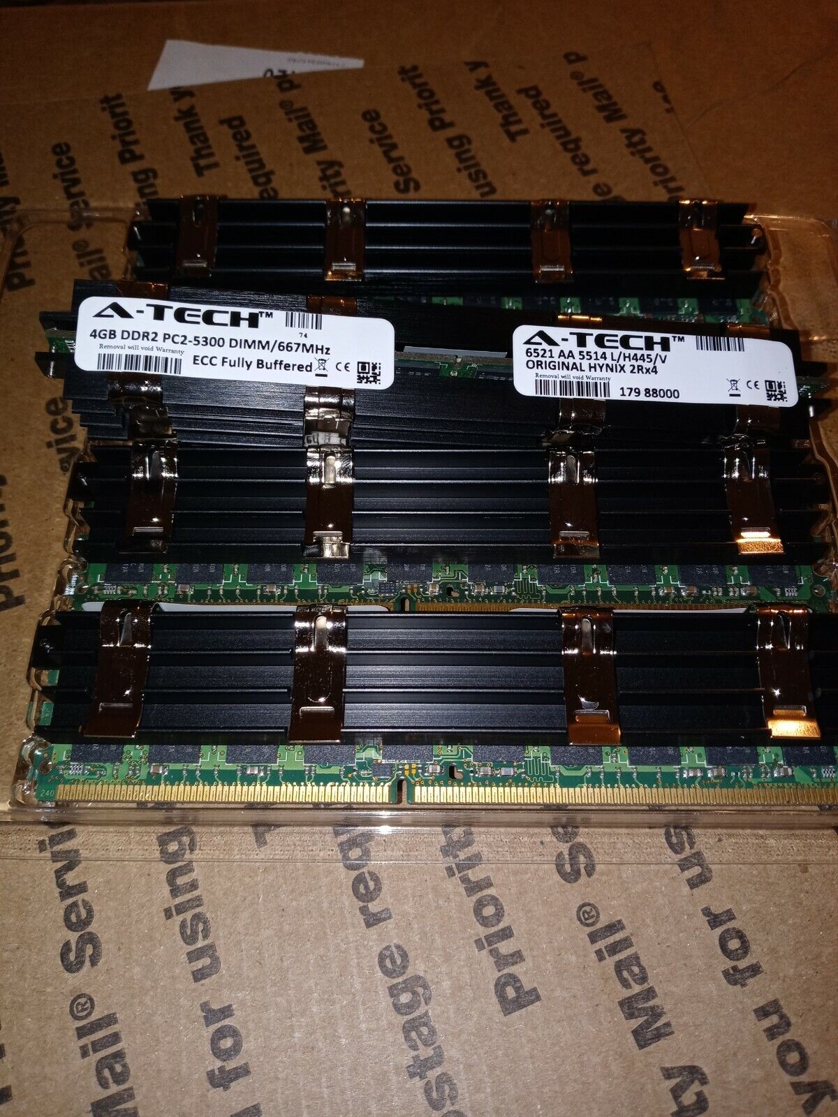 Four A-Tech 4GB Memory DDR2 PC-2 5300 DIMM, 6521 AA 5514 Original Hynix 2Rx4 NEW