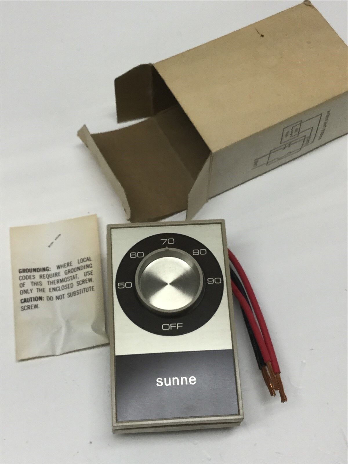 Sunne Controls TB112-001 Double Line Break Thermostat, 50-90F Temperature Switch