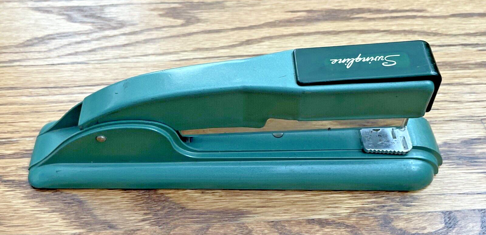 Vintage SWINGLINE #27 Teal Blue Green Desk Stapler Works Great