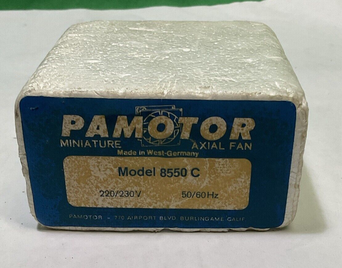 Vintage PAMOTOR Model 8550C Miniature Axial Fan - 50/60 Hz- 105/120V