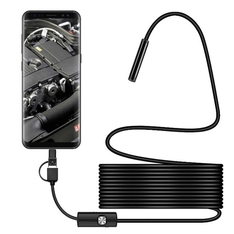Waterproof Inspection Camera Cam Endoscope For iPhone iOS/Android Phone Car/Tube