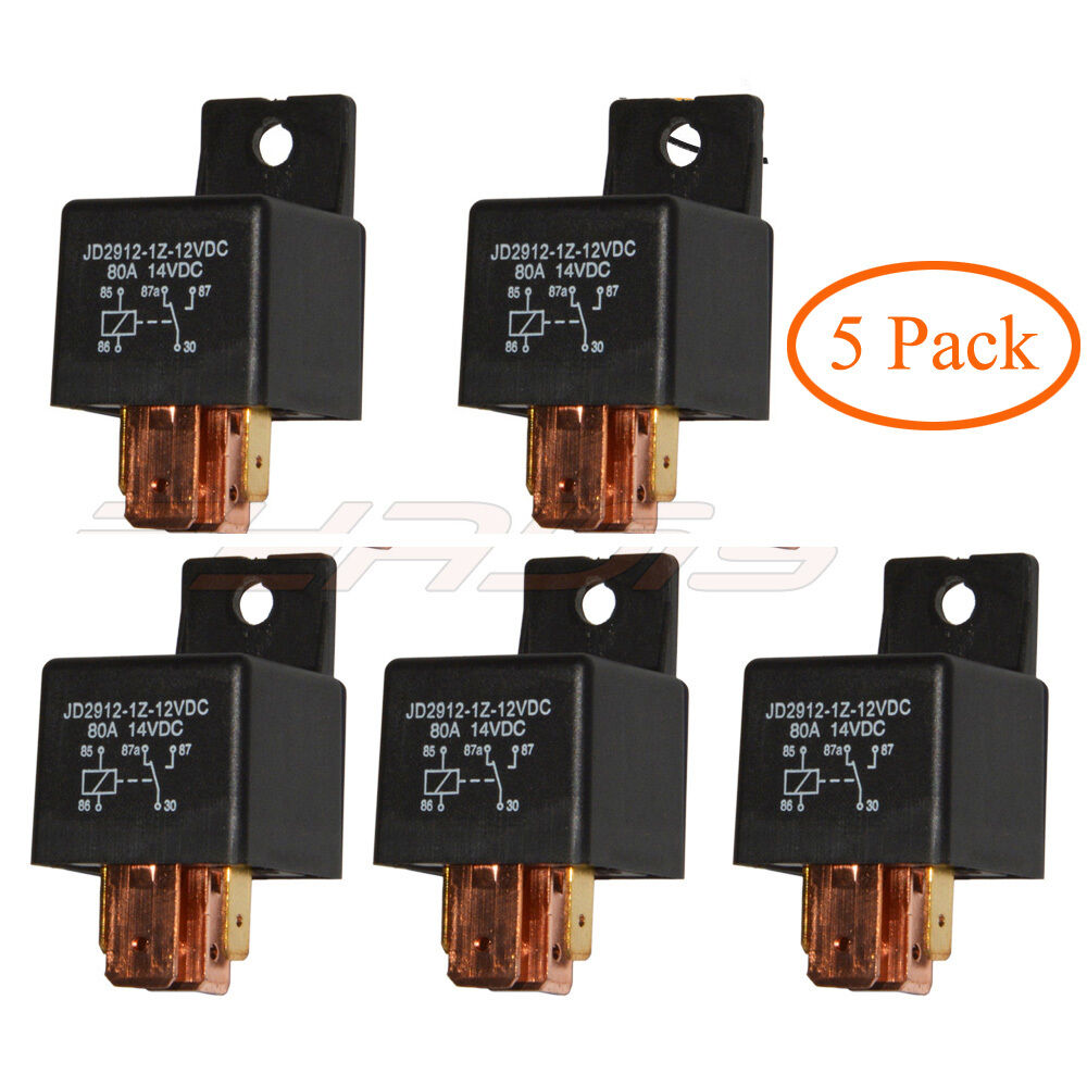5 PCS Car Relay DC 24V 80A SPDT 5 Pin Car Switches Power Control ON/OFF USA Ship