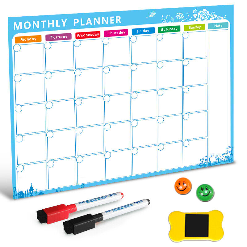 1Pc Magnetic Whiteboard Board Dry Erase Refrigerator To-Do List Monthly Planner