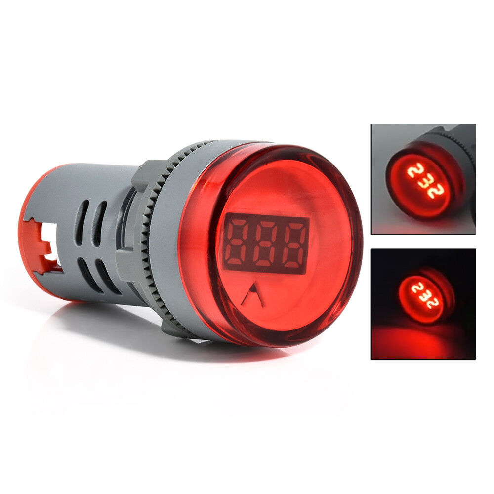 AC60-500V Voltage LED Voltmeter 22MM Meter Indicator Pilot Light New DIY Red U