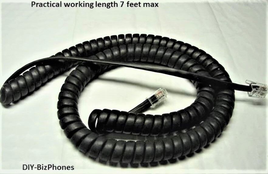 5-Pack Lot Polycom Black Handset Cord VVX-Series IP Phone Receiver Curly 12Ft