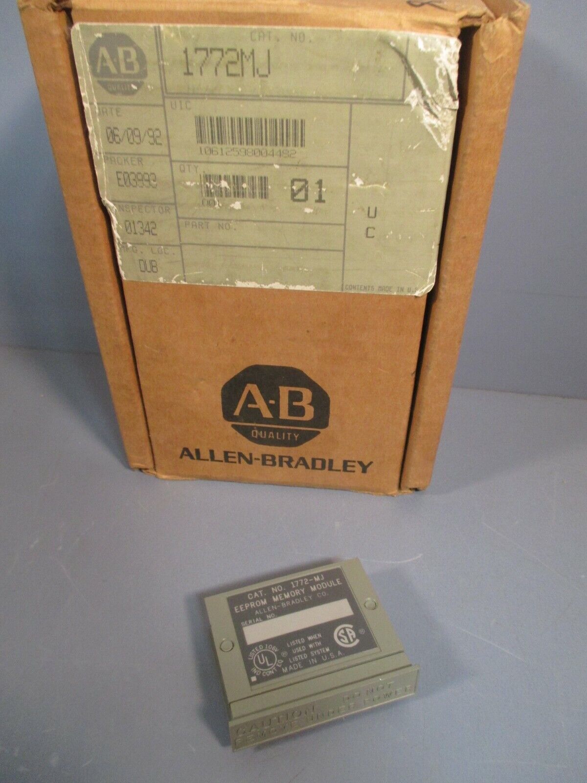 Allen Bradley EEPROM Memory Module 1772-MJ