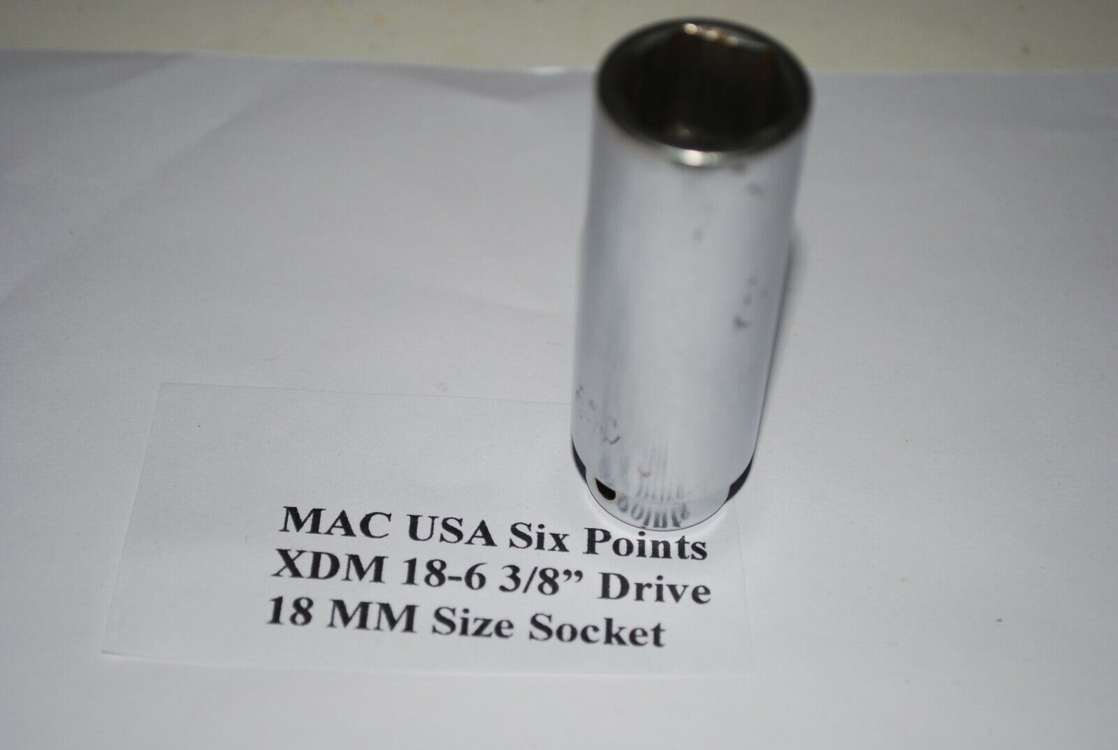Vintage MAC USA 18-6 XDM Six Points 18 MM Socket 3/8