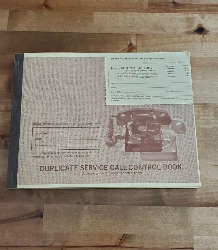 Vintage NEBS Duplicate Service Call Control Book 1979-1981 New England Business