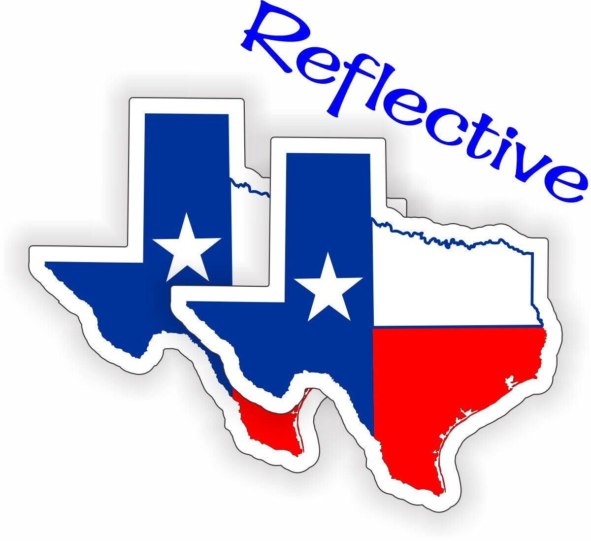 2 Reflective Hard Hat Stickers | TEXAS FLAGS | Decals Motorcycle Toolbox Helmet