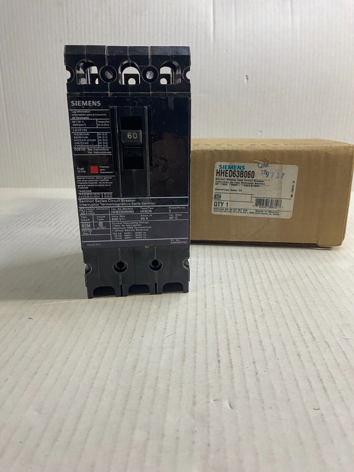 NEW IN BOX SIEMENS HHED63B060 (3P-60A-600V) *SHIPS SAME DAY UPS*