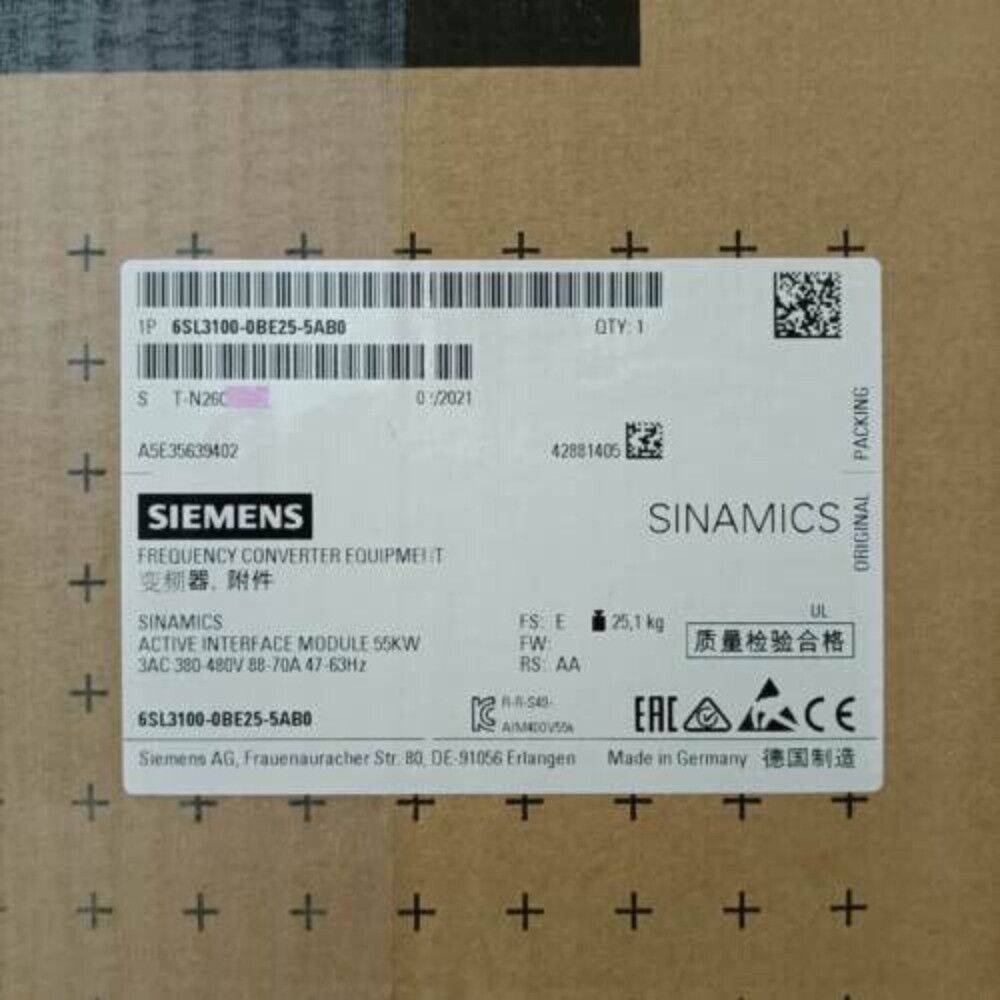 NEW SIEMENS 6SL3100-0BE25-5AB0 6SL3 100-0BE25-5AB0 S120 ACTIVE INTERFACE MODULE