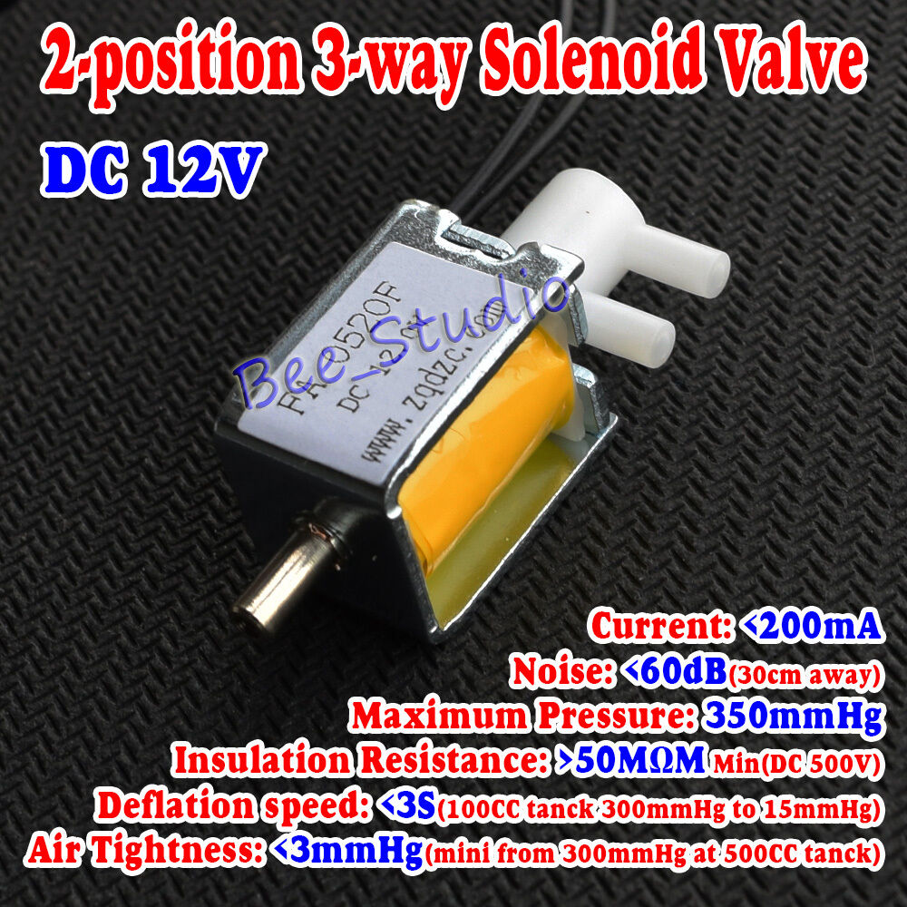 DC 12V 2-position 3-way Micro Mini Electric Solenoid Valve for Gas Air Pump New