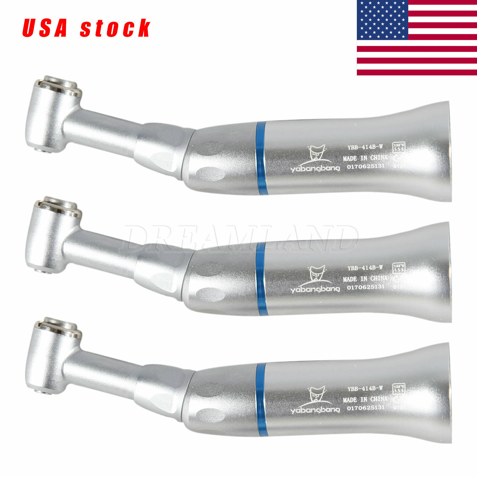 3 pc Dental Contra Angle Handpiece E-type Push Button Head Slow Low Speed CA2.35