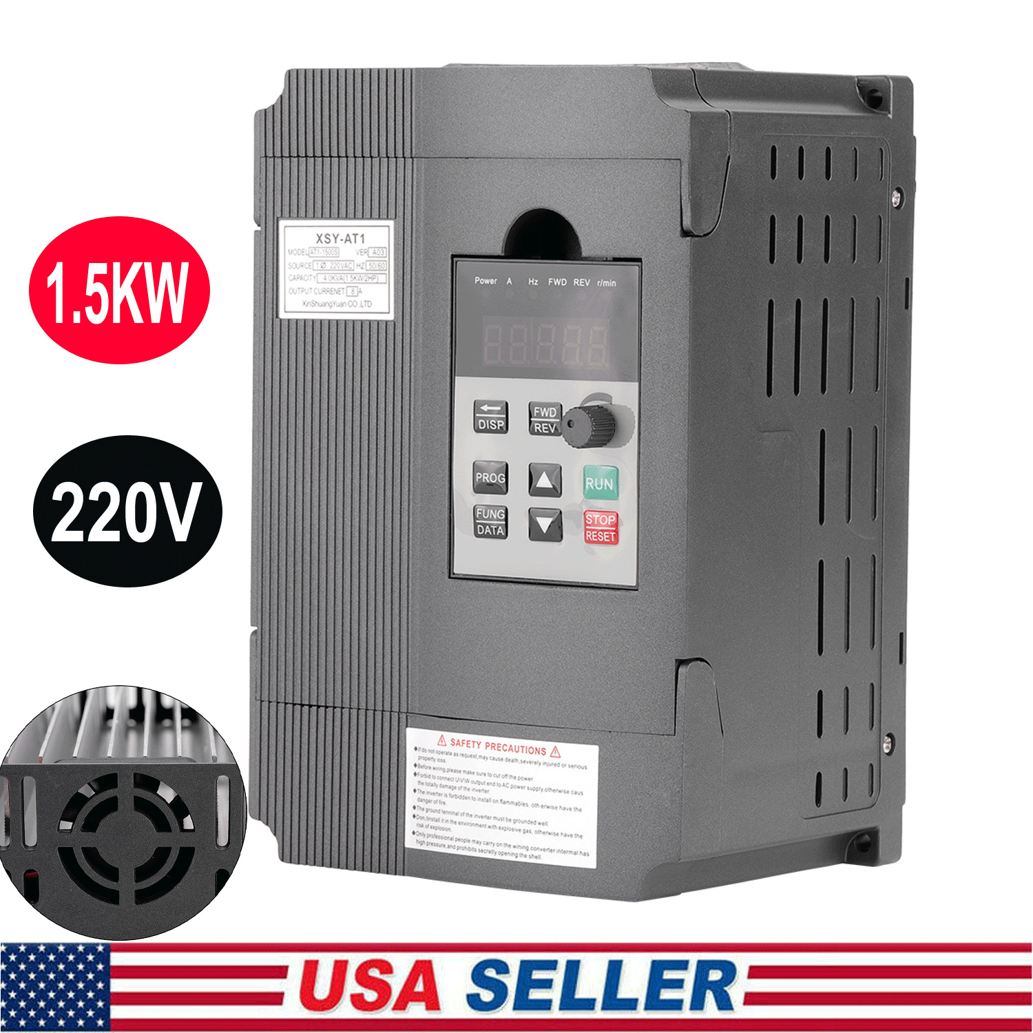 VFD Single Phase Variable Frequency Drive Inverter Motor Speed Control 1.5KW