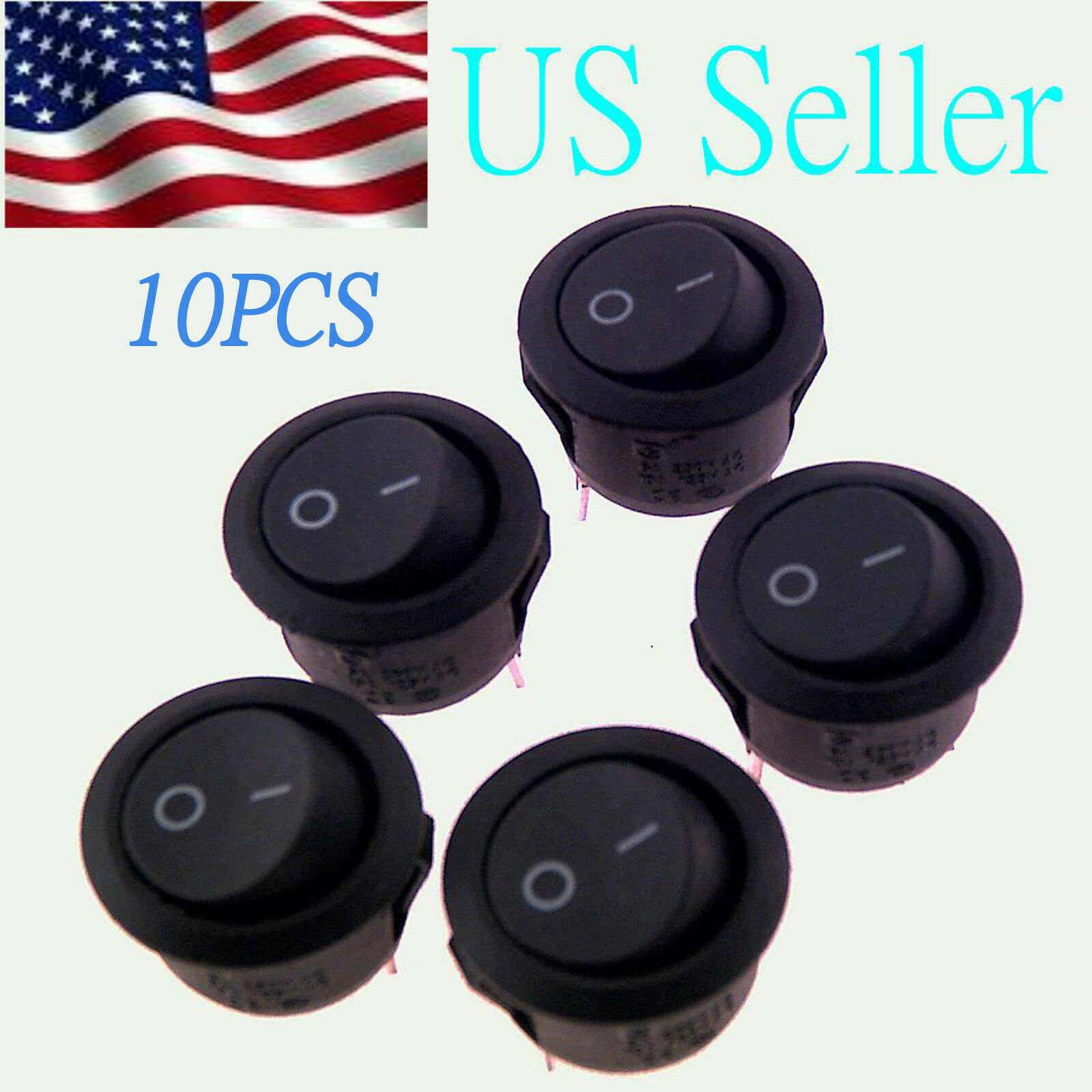 10X ROCKER SWITCHES 12V ROUND TOGGLE ON OFF 12 VOLT CAR SNAP IN SWITCH