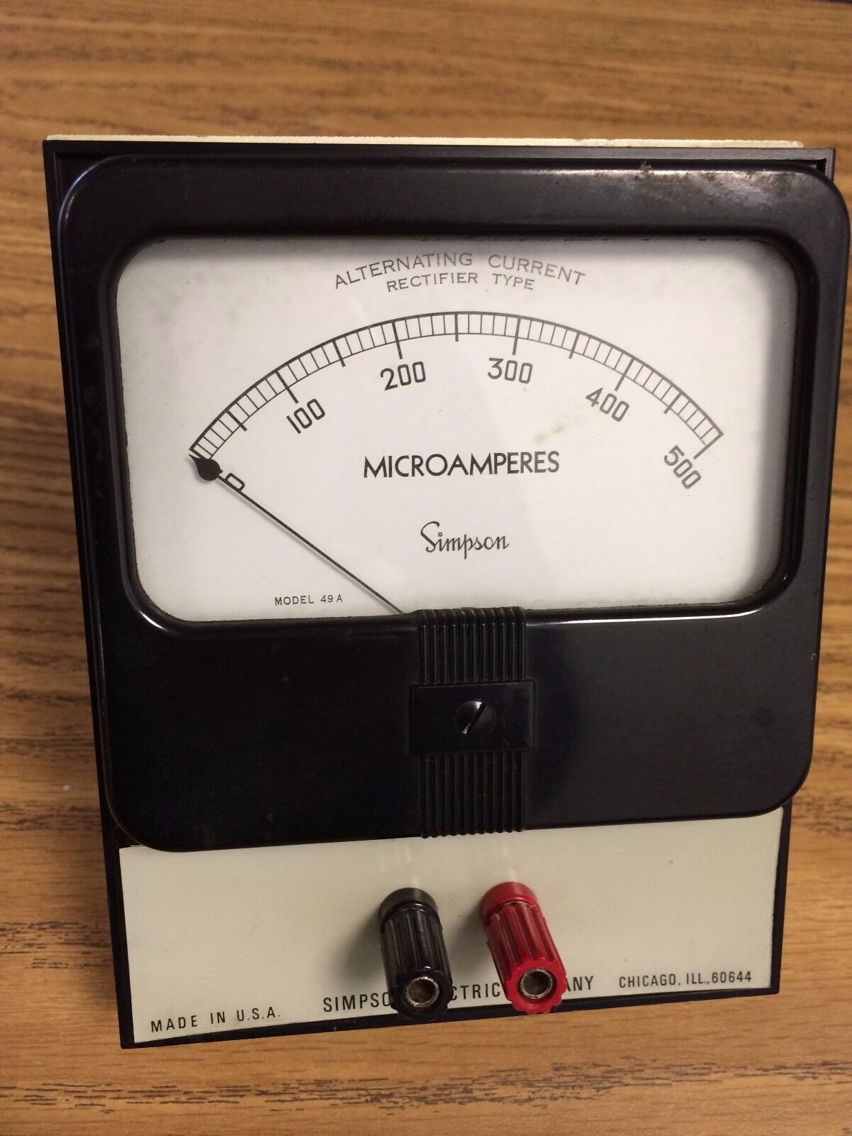 Simpson Electric Microamperes Model 49 A Alternating Current Rectifier Type 
