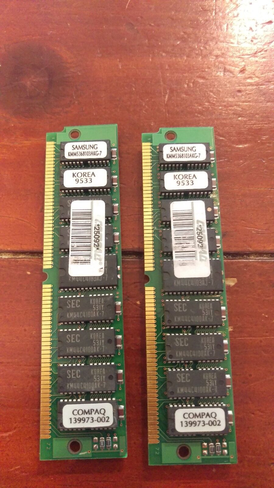 HP Printer / Samsung Compaq SIMM Memory Module LOT of 2 # KMM5368103AKG-7 139973