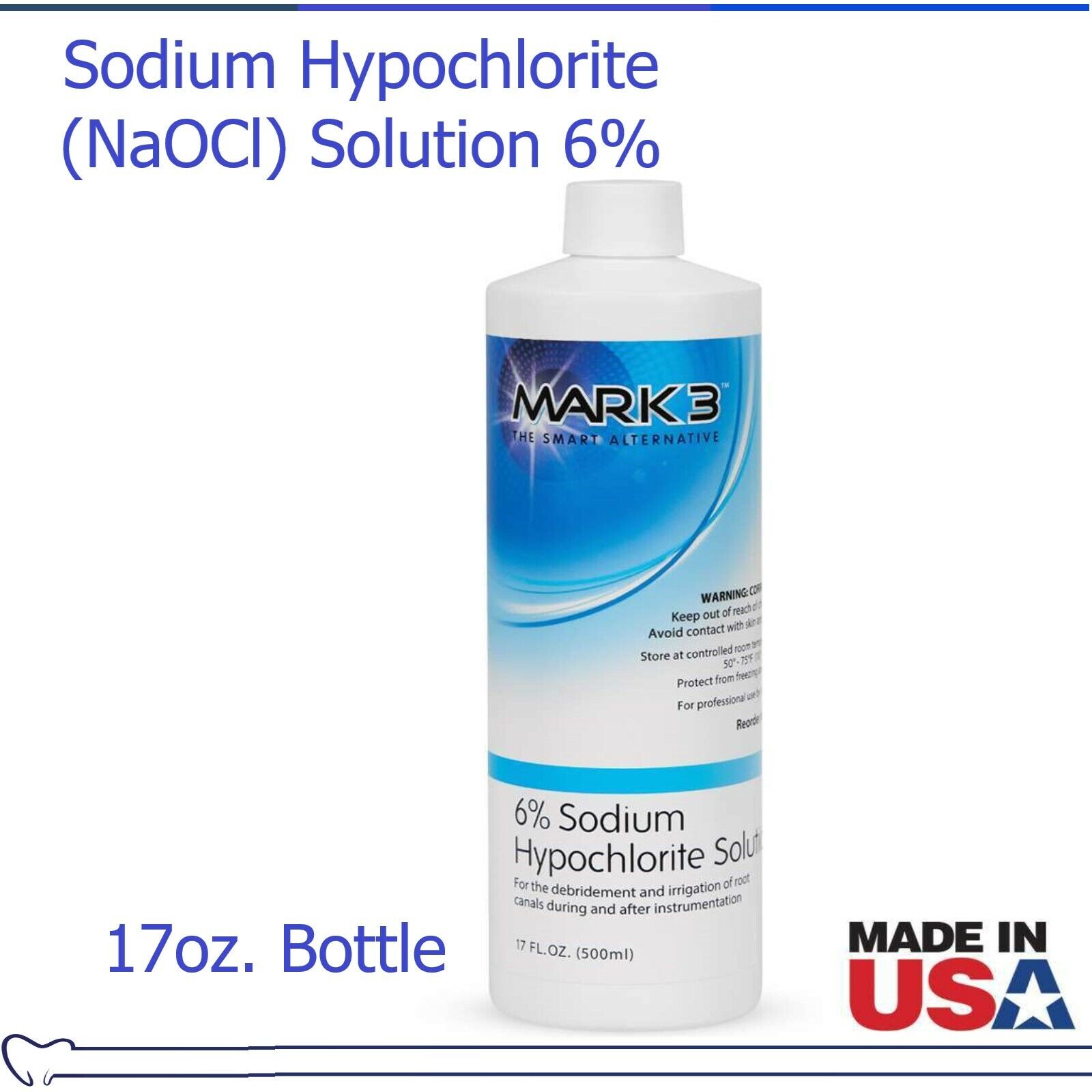 Dental Endo Sodium Hypochlorite Solution 6% 17oz. Bottle Root Canal Treatment