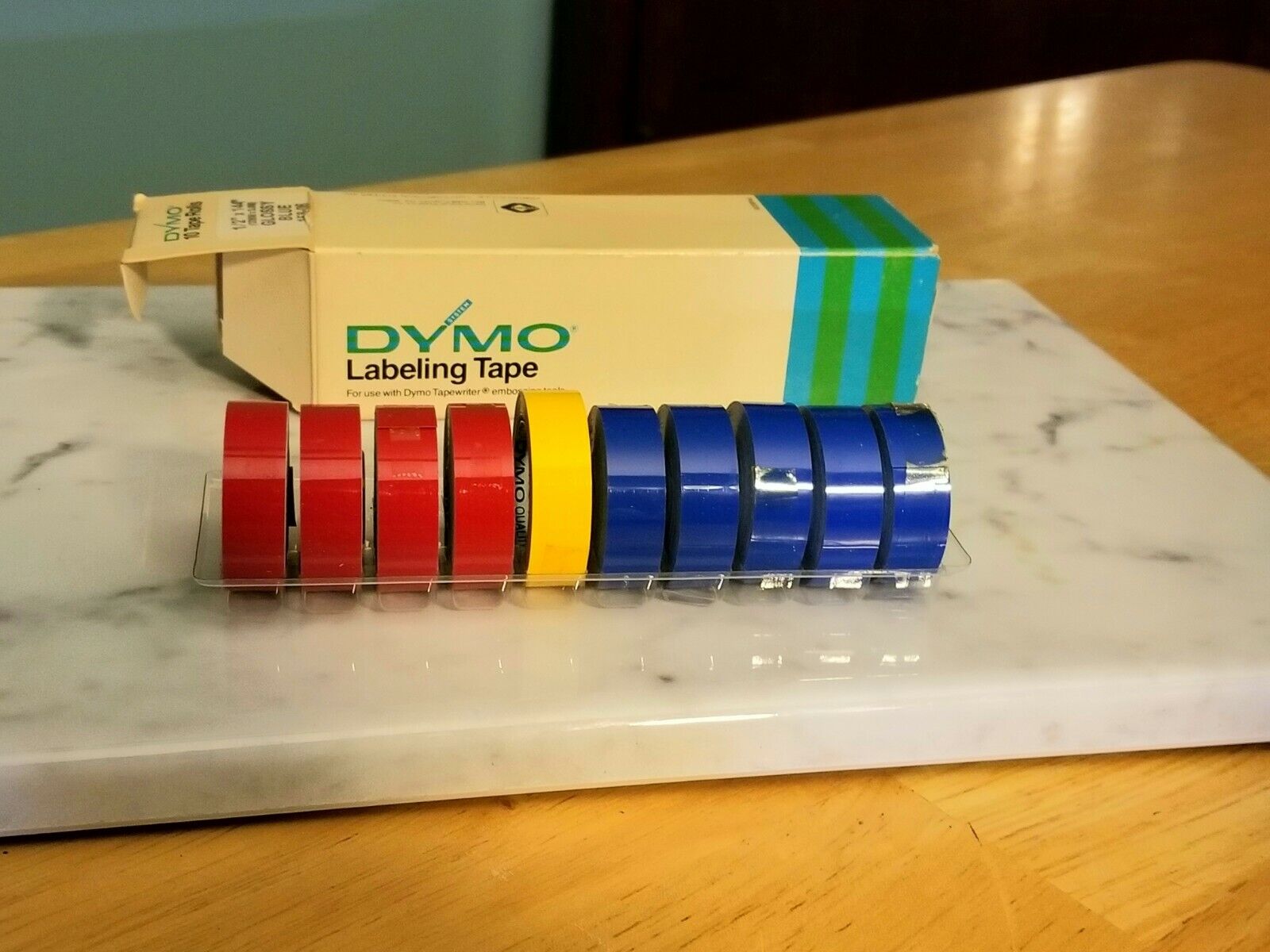 Vintage Dymo Labeling Tape 10 Rolls Pk 1/2