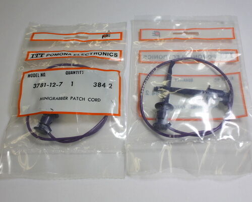 Lot of Four Violet Pomona MiniGrabber Test Clip Patch Cord 3781-12-7