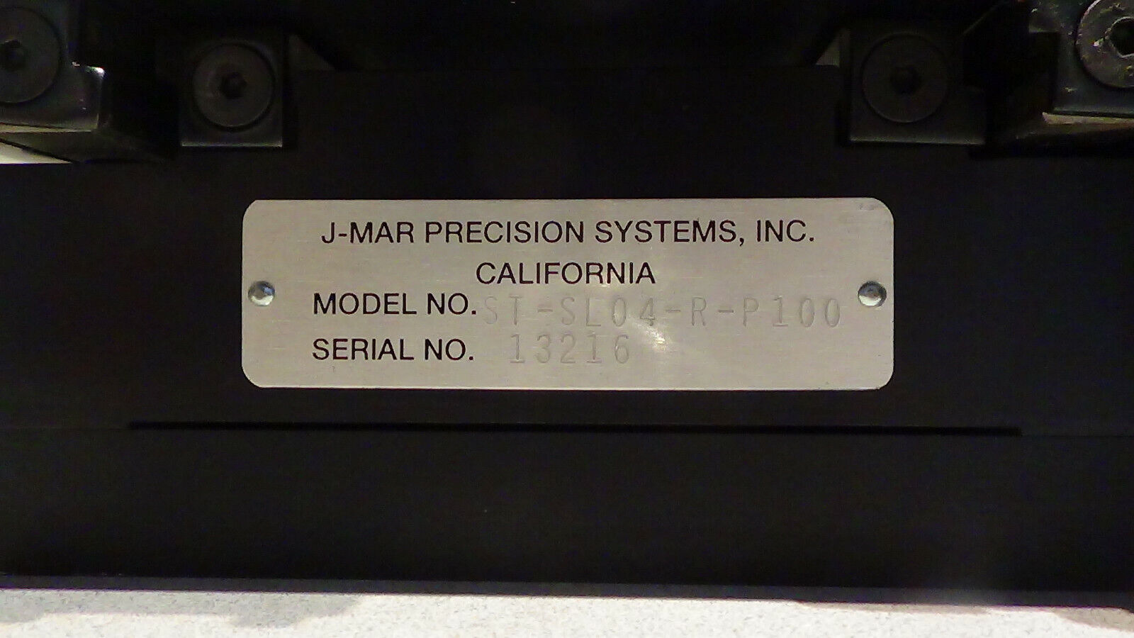 J-Mar Precision Systems ST-SL04-R-P100 Motorized Stage with warranty