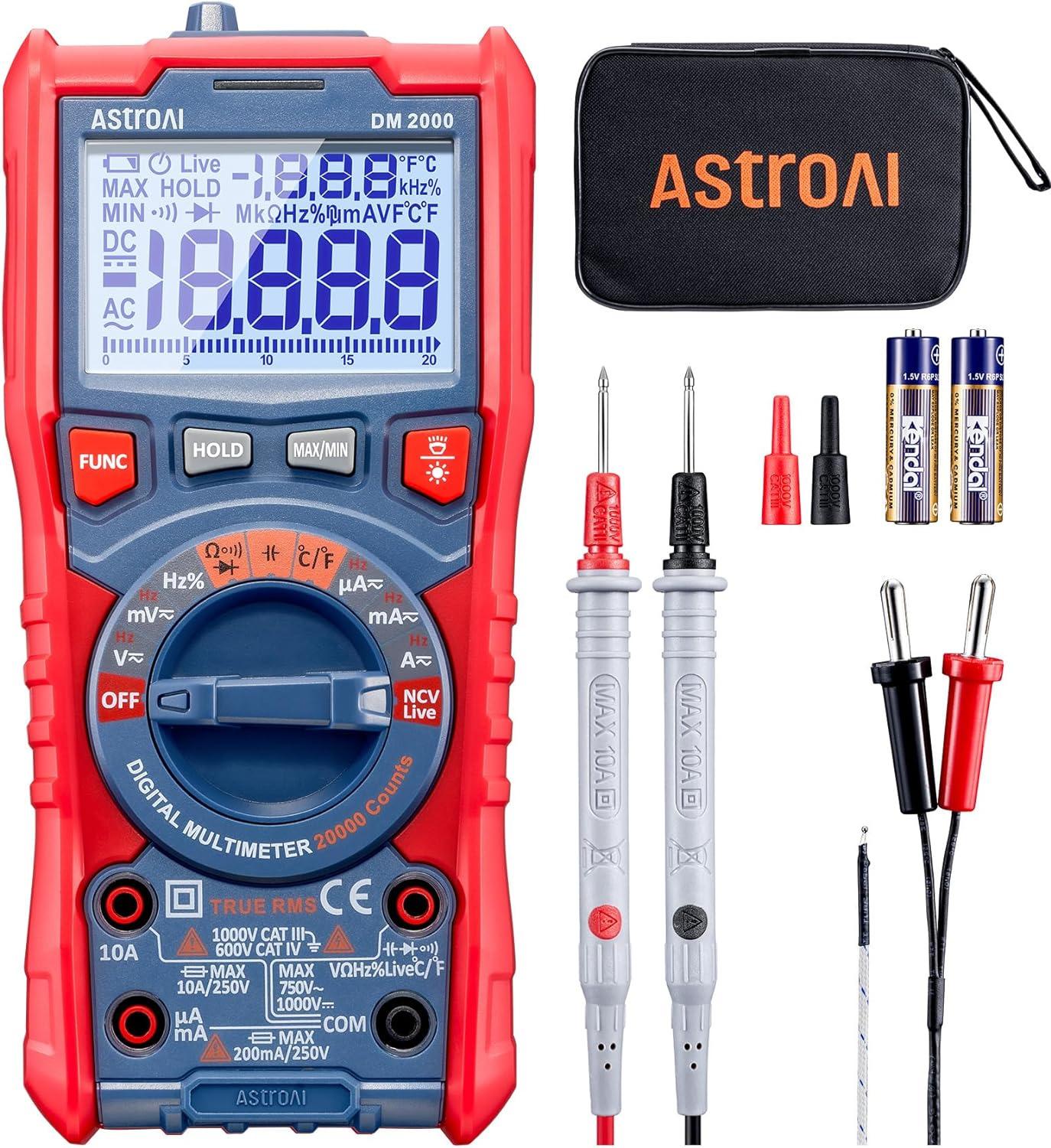 AstroAI Digital Multimeter Tester TRMS 20000 Counts with Higher Resolution...