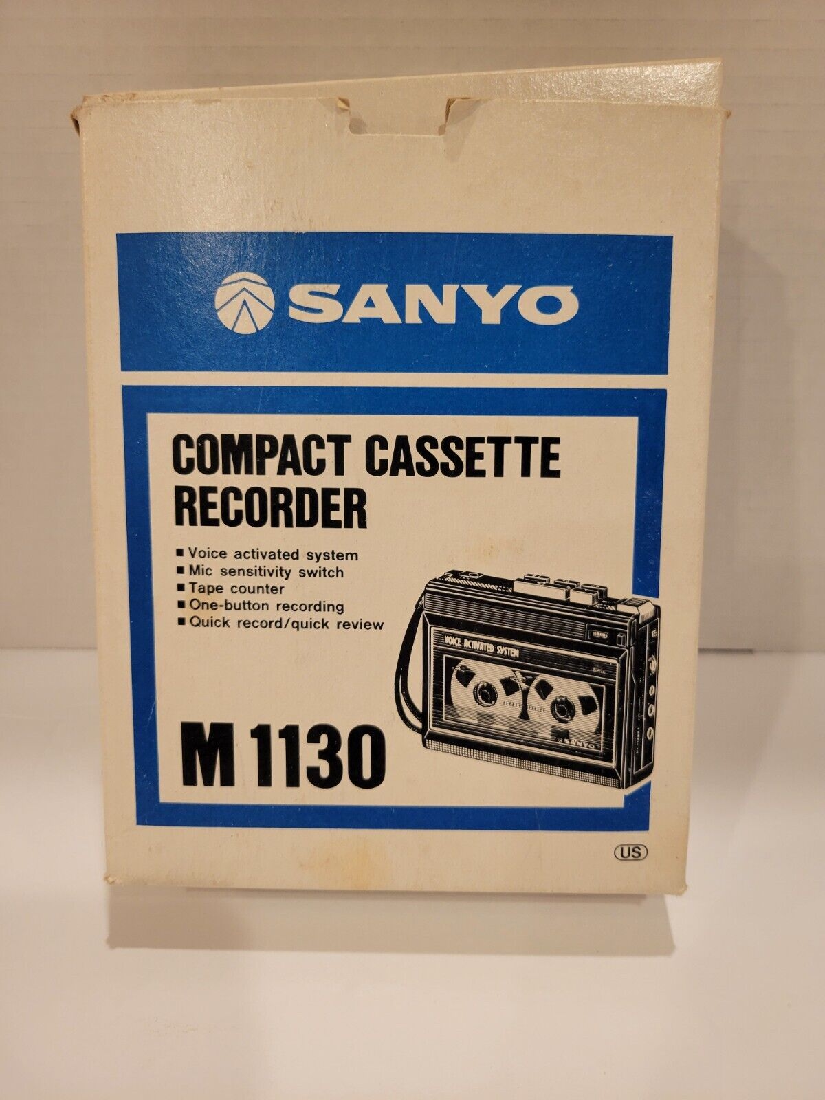 Vintage SANYO M1130 Cassette Handheld Voice Recorder Voice Activated 