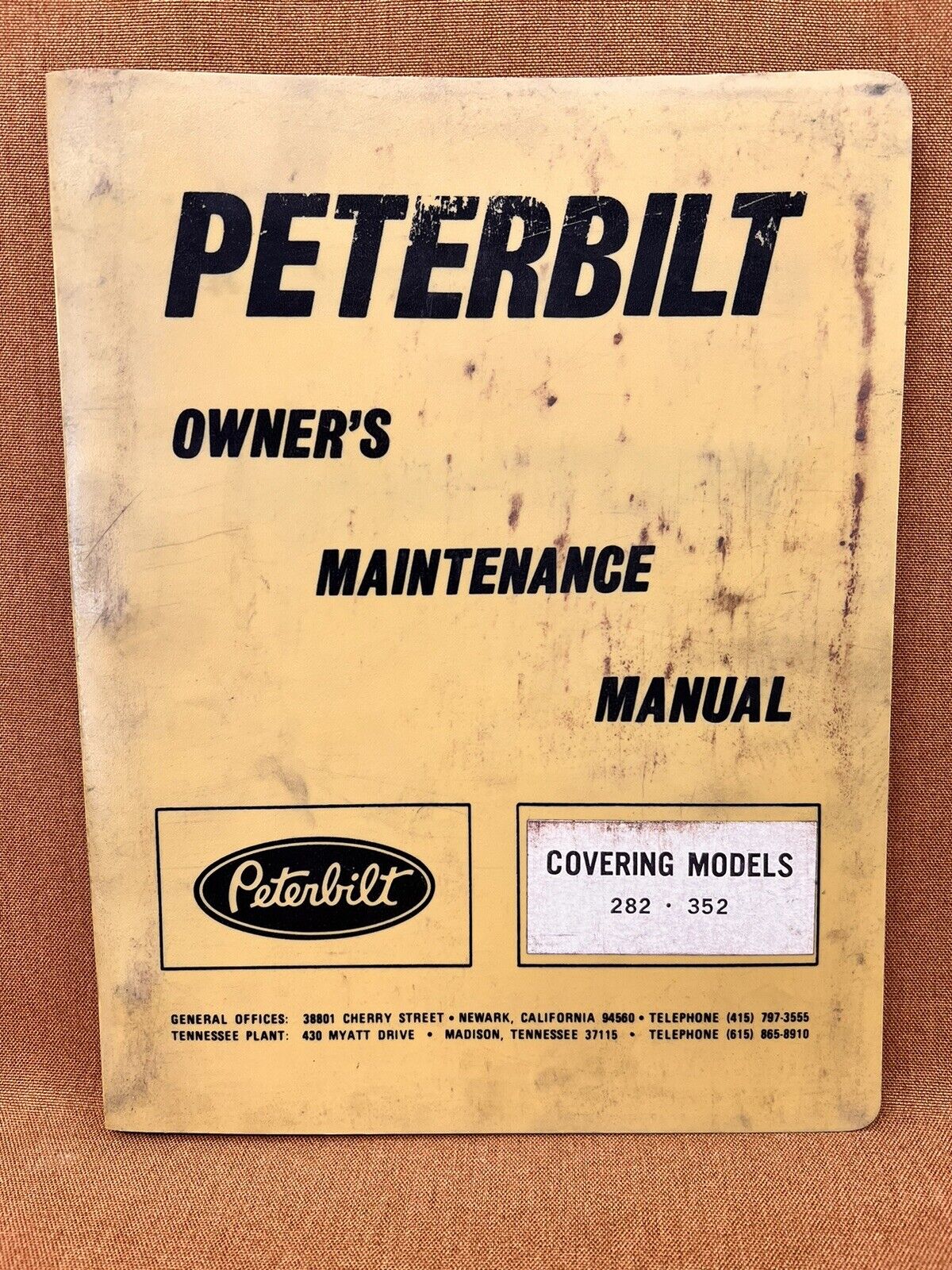 Vintage PETERBILT 282 352 Truck Maintenance Service Shop Repair Workshop Manual