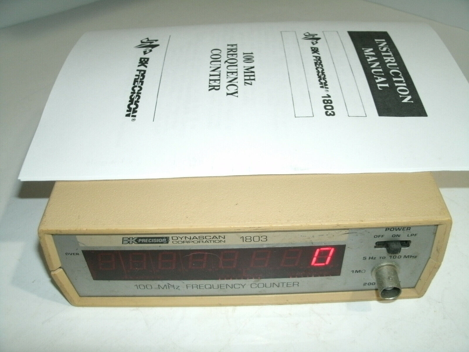 BK PRECISION FREQUENCY COUNTER MODEL 1803 100MHz, Working, Battery or Wall Power