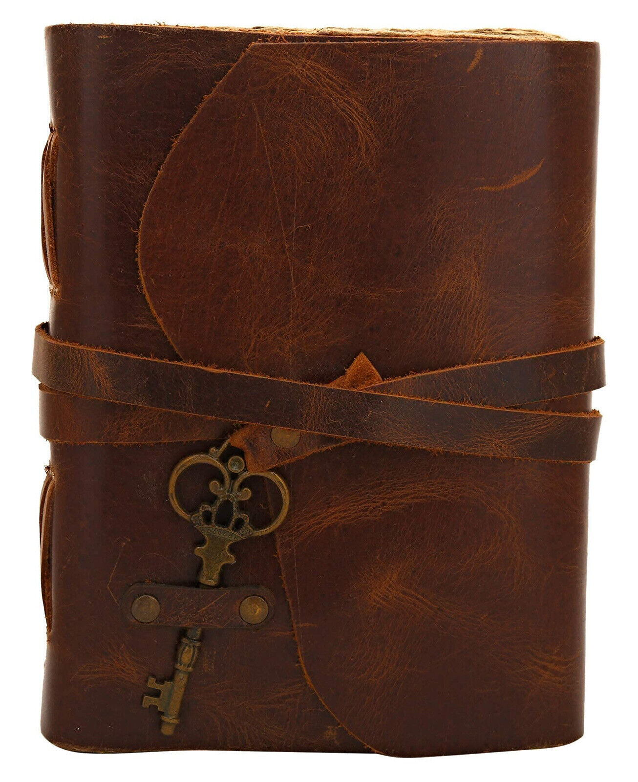 leather journal with key Antique leather journal vintage leather journal Deckle 