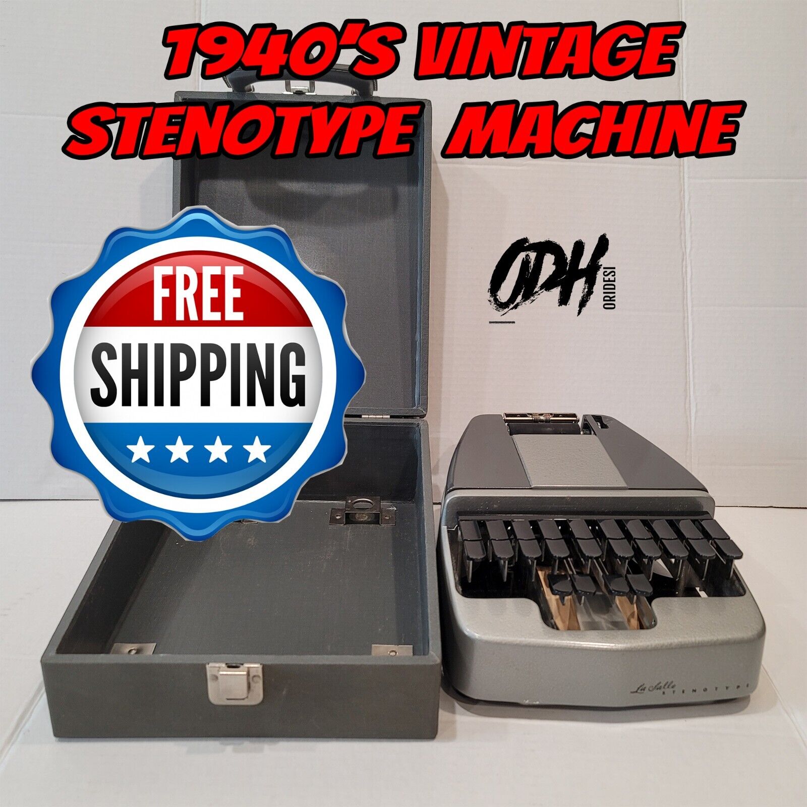 1940s Vintage Stenotype Machine Court Reporter Shorthand Steno Writer Srenograph