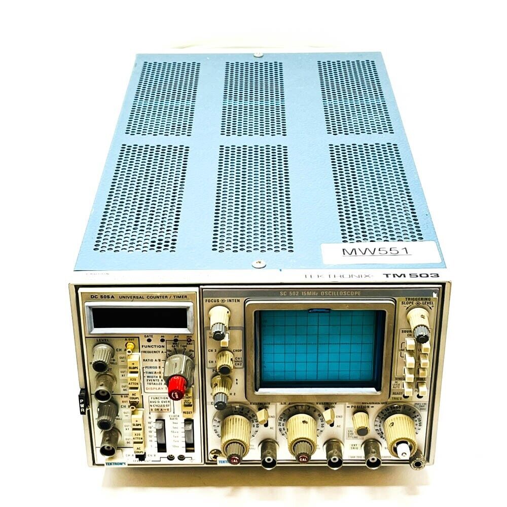 Tektronics SC502 15MHz Oscilloscope w/ DC505A Universal Counter Timer, TM503 MF