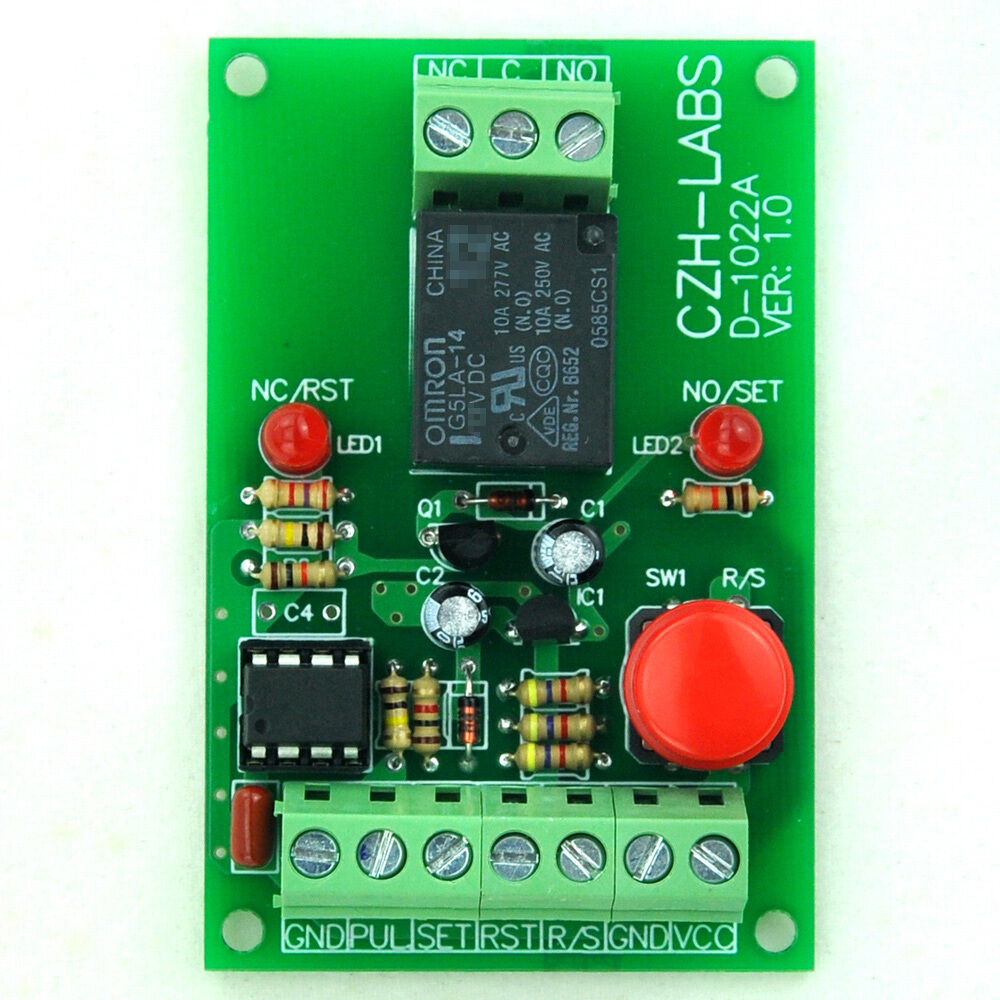 Panel Mount Momentary-Switch/Pulse-Signal Control Latching SPDT Relay Module,5V