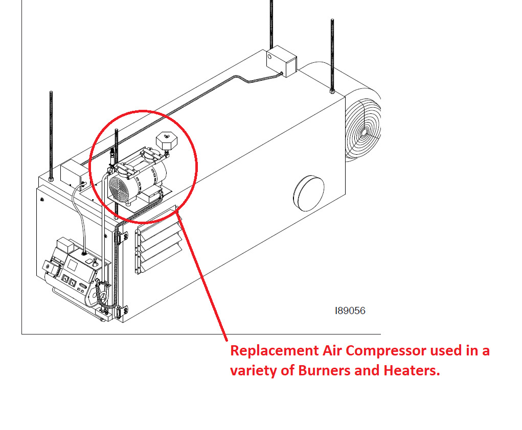 3/4 HP 3.5cfm 100psi Replacement Air Pump for Clean Burn Waste Oil Heater Burner