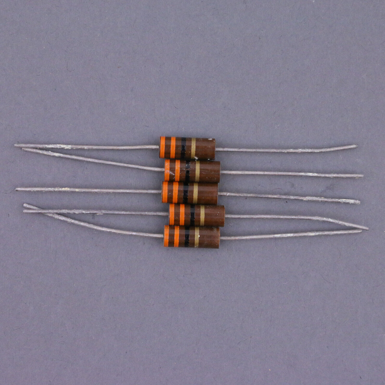 Lot of 5 Vintage Allen Bradley 33 Ohm Resistor 1W Watt 5% NOS Carbon Comp TESTED