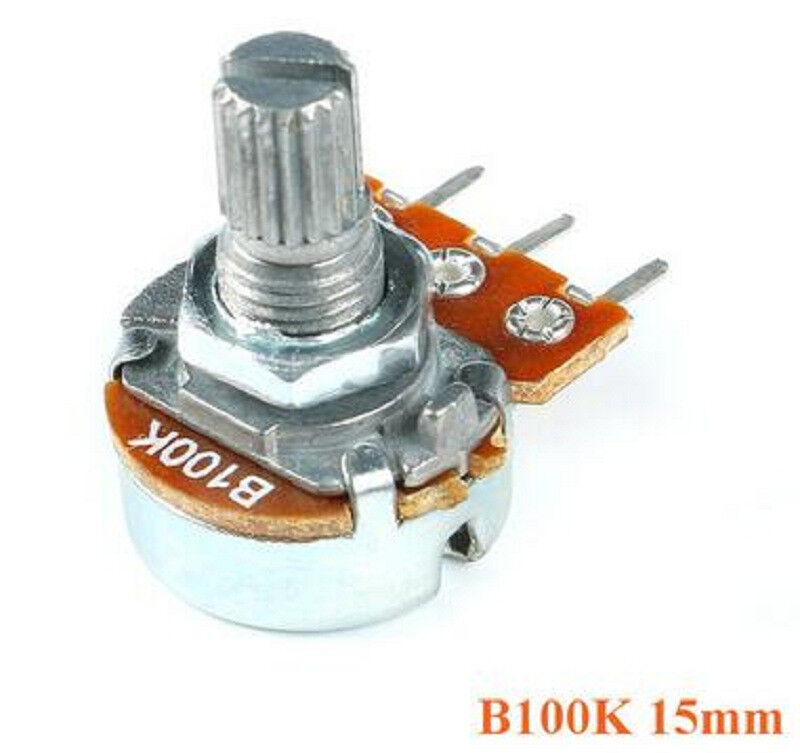 10pcs WH148 B100K Single Potentiometer 15mm Handle length Shaft and Screw Nuts