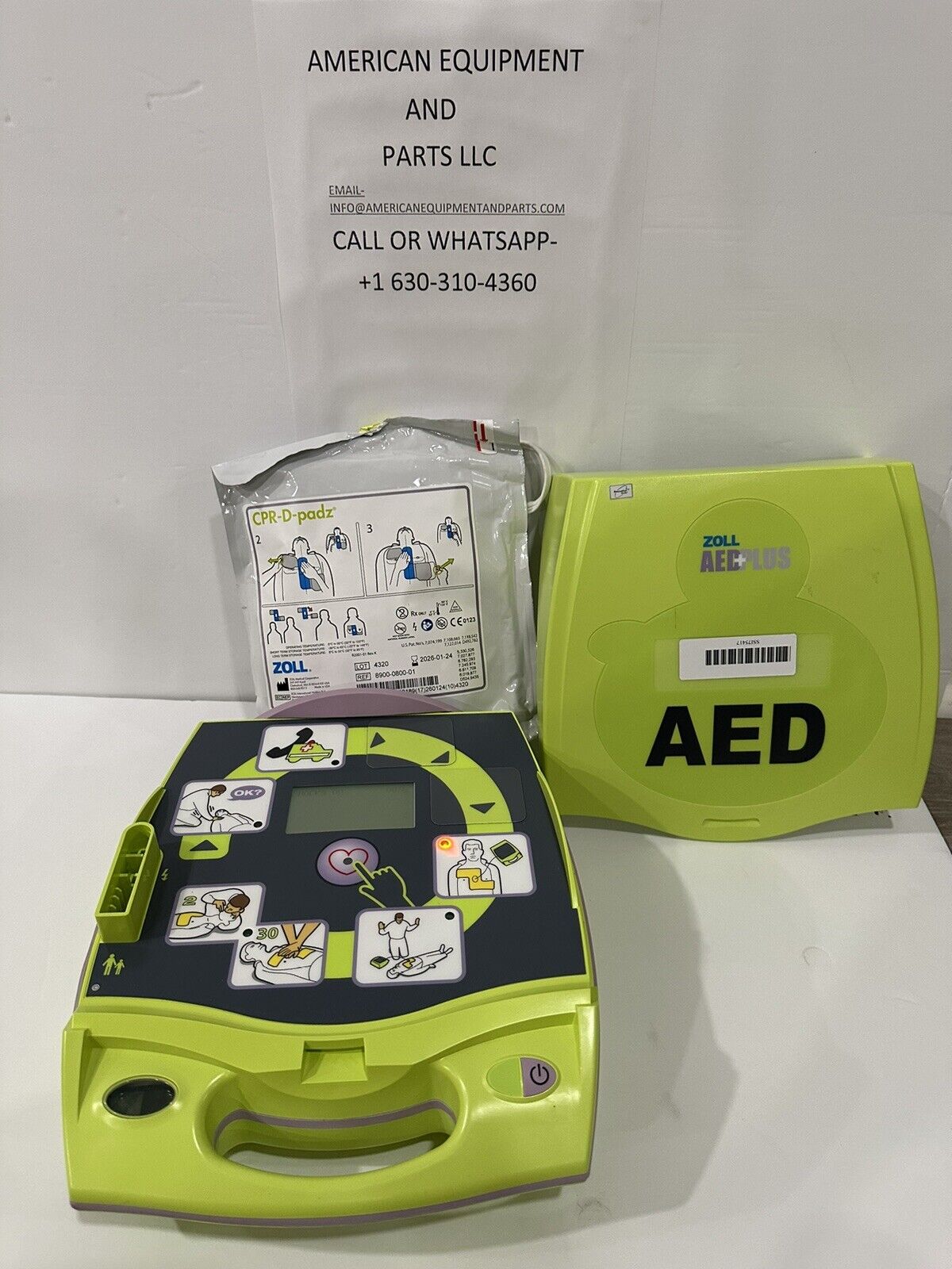 Zoll AED + Plus defibrillator new Battery and Pads expiry 2026.