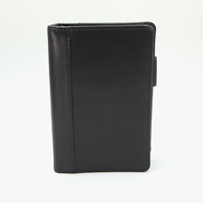 Vintage Franklin Covey Black Leather Pocket Planner Binder 6 Rings 6.5
