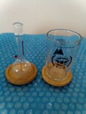 Lab Glass Tube. Vintage Lab Glass With Stoppers - 1980's Pyrex Lab Glass Flasks. picture